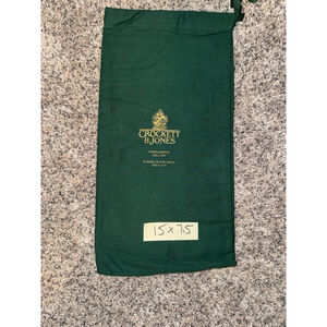 Crockett & Jones Green Gold Logo Shoe Storage Dust Bag One Size